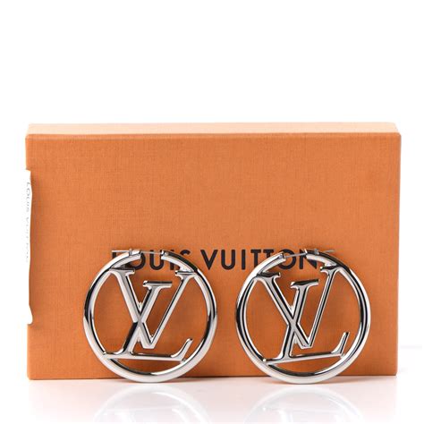 louis vuitton silver hoops|authentic louis vuitton earrings.